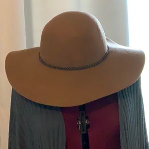Boho Wool Taupe Floppy Hat